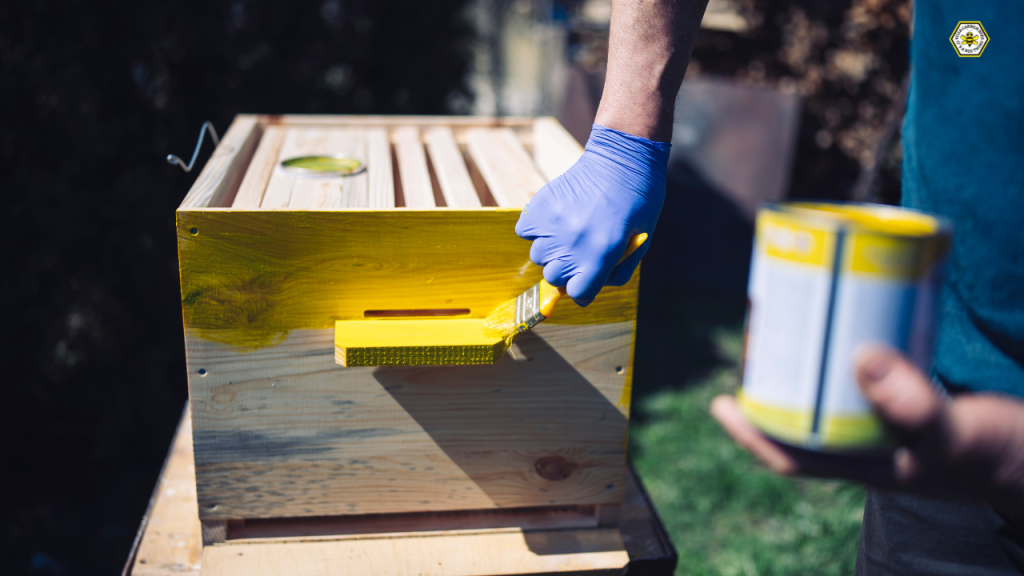 painting a langstroth beehive